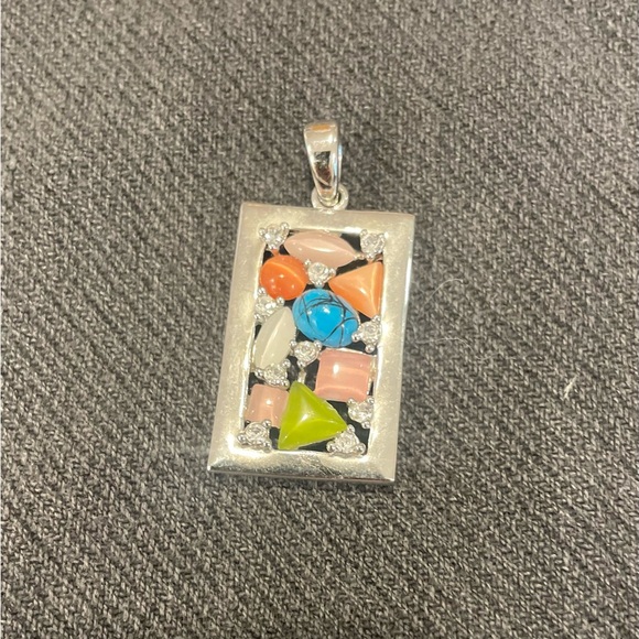 COPY - Gorgeous Lia Sophia pendant with multicolored stones and gems. Silver. - Picture 3 of 3